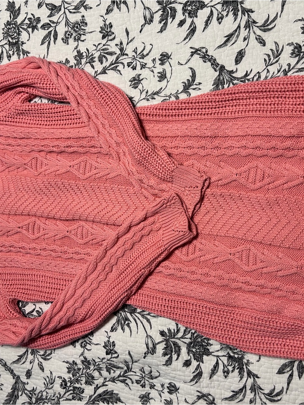 LoveShackFancy Cable Knit Sweater dress in Rose